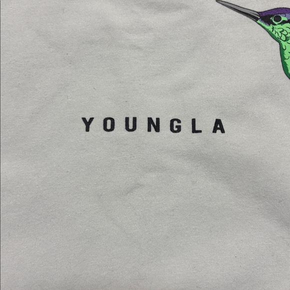 YoungLA Floral Hummingbird Tee in White - Picture 3 of 5